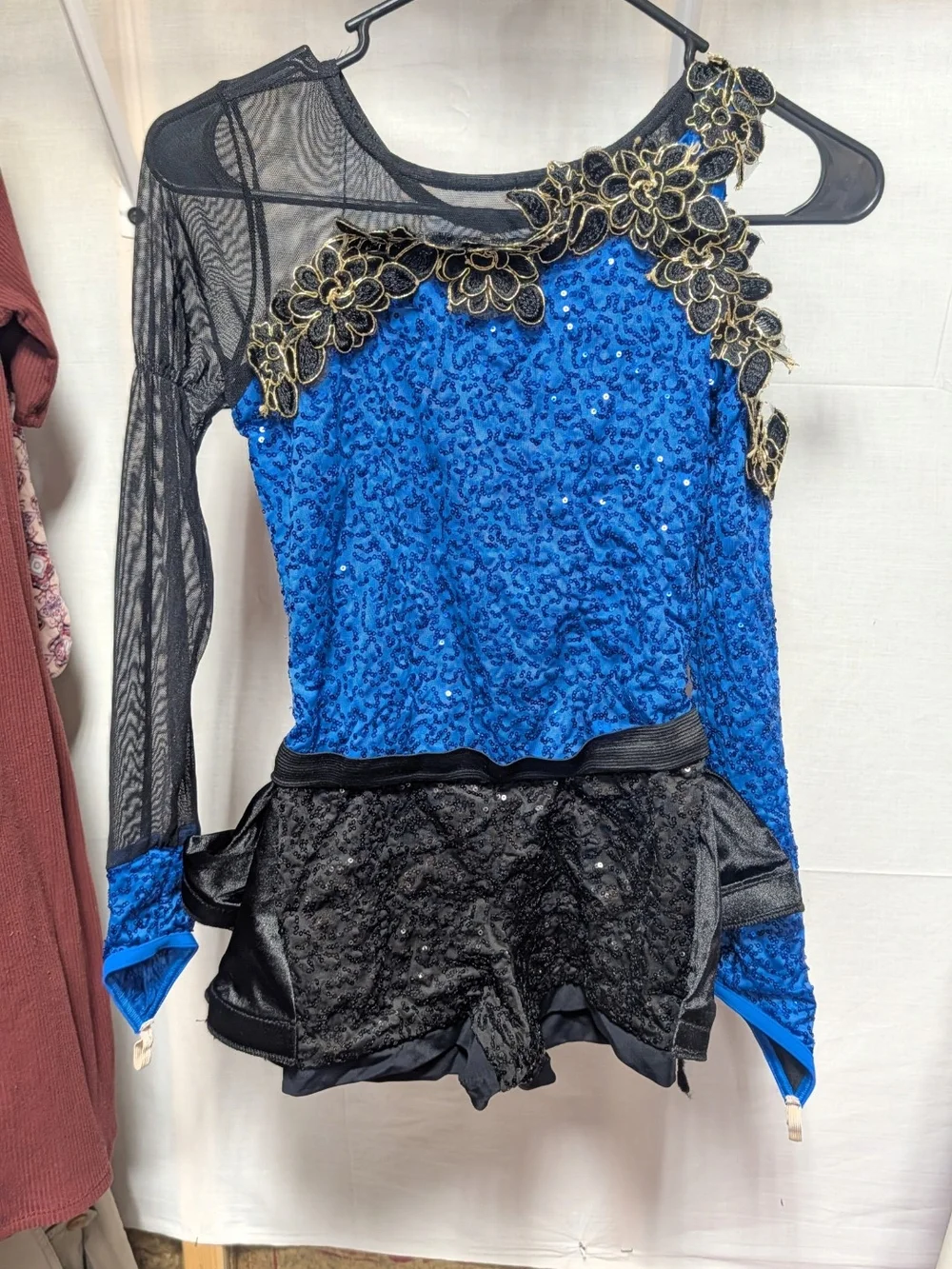 Weissman Blue and Black Sequin Jazz Dance Costume